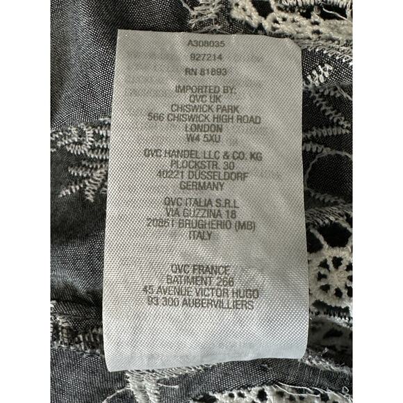 Du Jour Women’s 2XL Gray Peasant Blouse Embroidered Tasseled Cotton - Picture 11 of 14